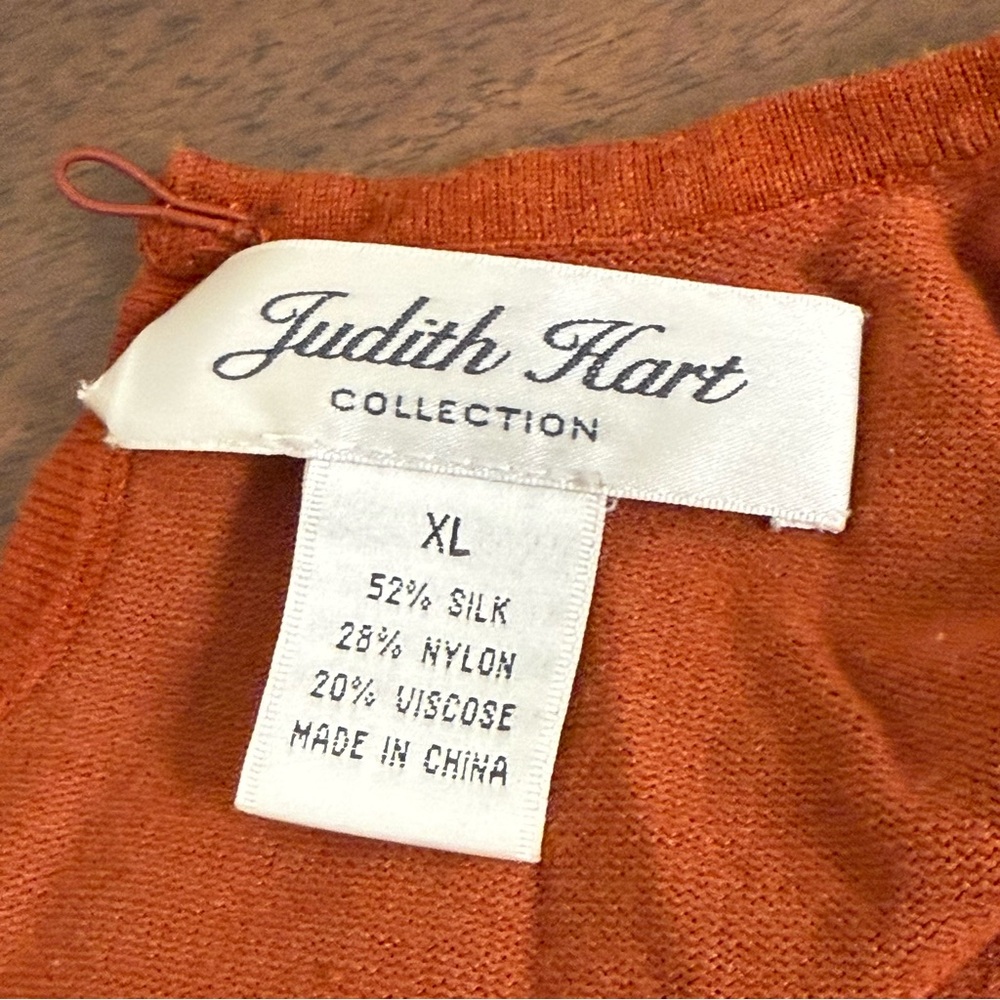 Judith Hart Rust Silk Blend Embellished Beaded Fall Sweater Top XL - Picture 7 of 8